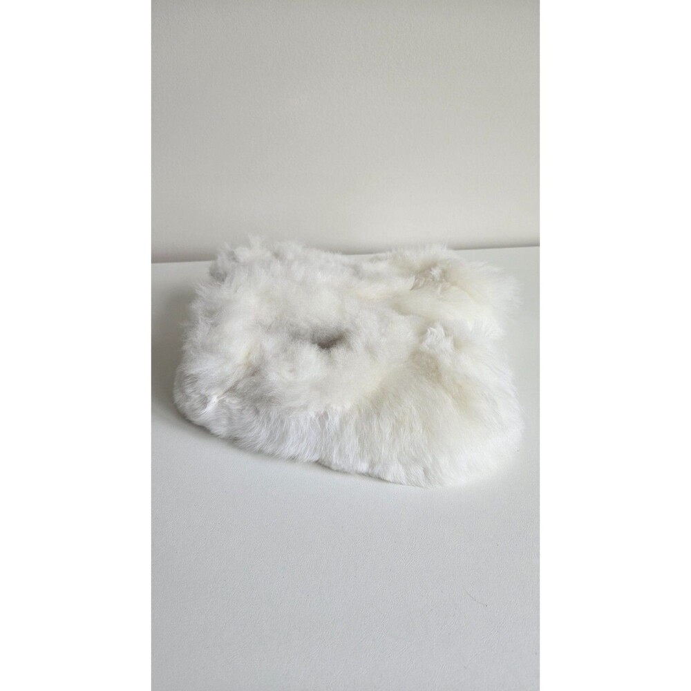 Handmade Peru Women's Alpaca Fur Slippers White Cozy House Booties